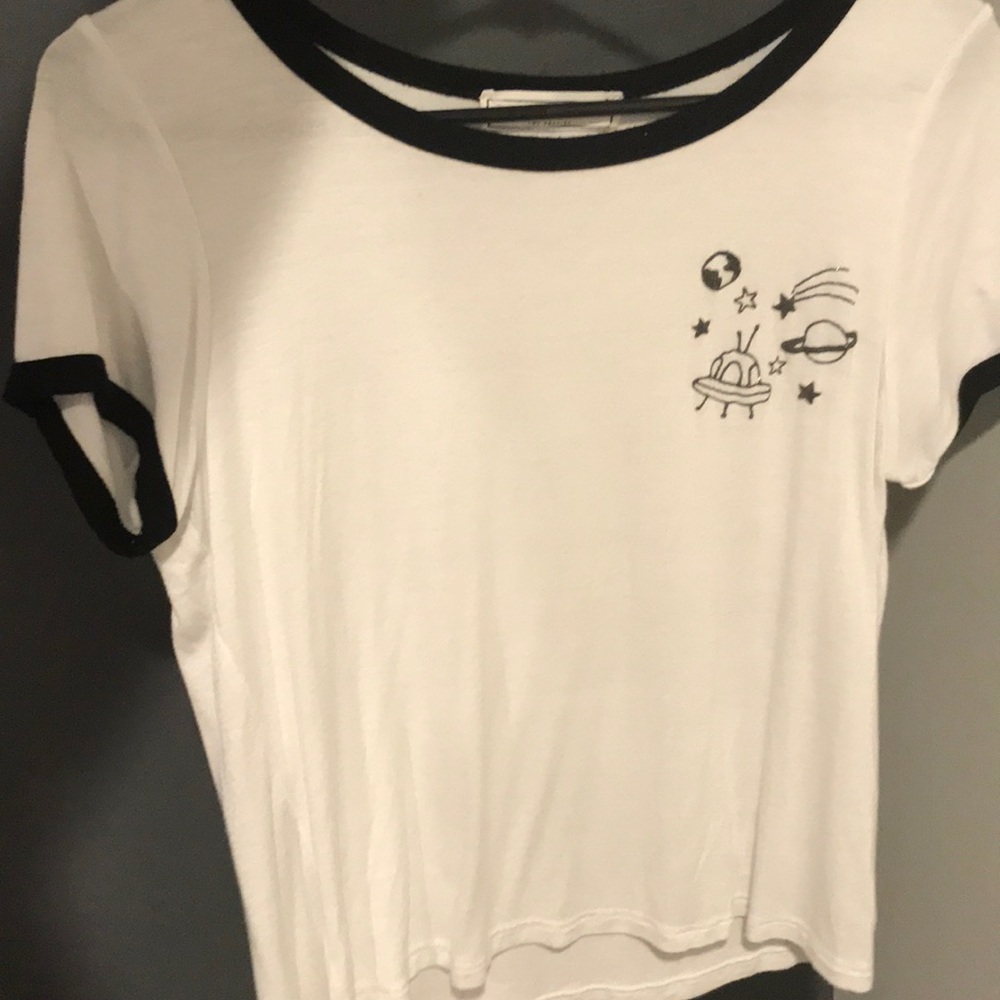 White graphic tee